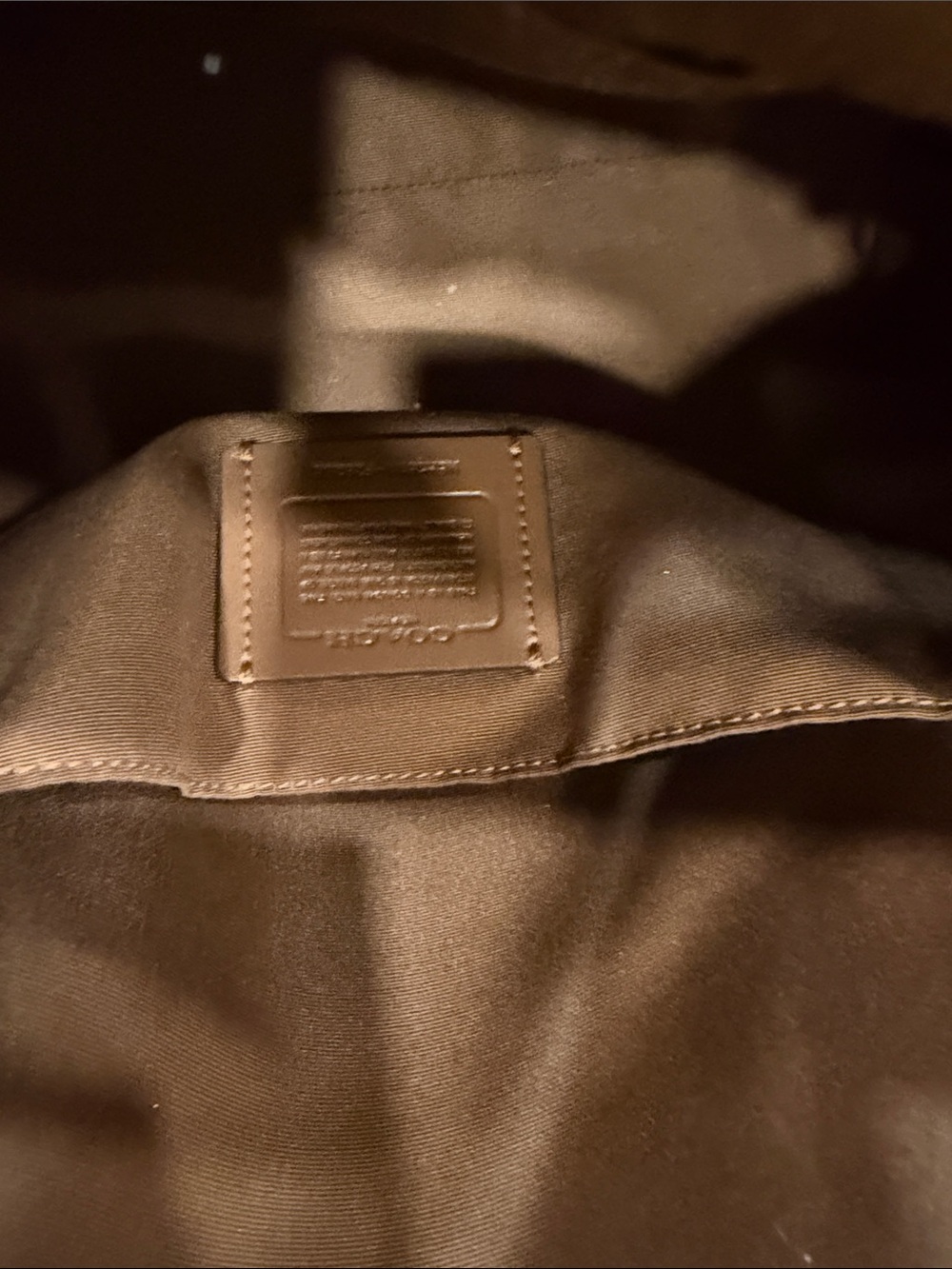 Coach Brown Signature Canvas Tote with Leather Trim - Picture 6 of 7